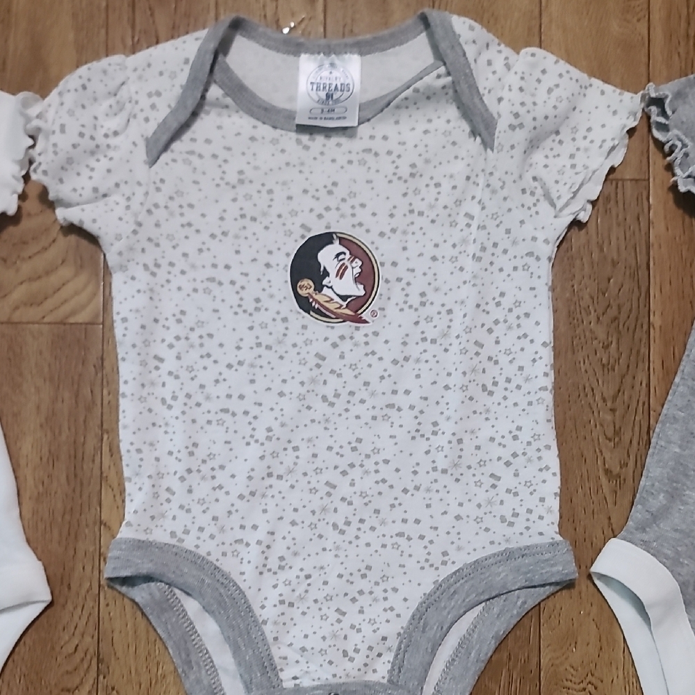 Rivalry Threads White and Gray Bodysuits Soft Cotton One Pieces (AB1) - Picture 4 of 5